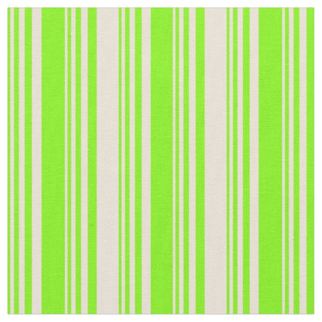 Grüne und Bisque farbige Streifen Stoff (Nahaufnahme)