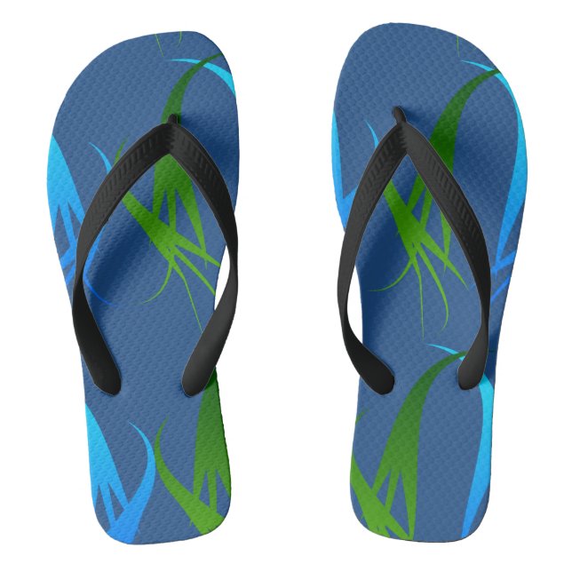 Grüne und blaue abstrakte Formen flippen Flops Flip Flops (Fußbett)