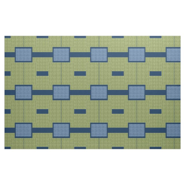 Grüne und blaue Blöcke Stoff (Yard (91,4 cm))