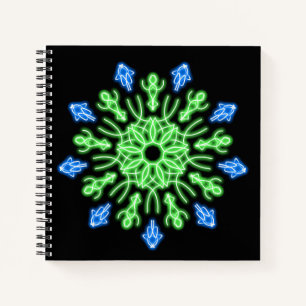 Grüne und blaue Blume Notizbuch