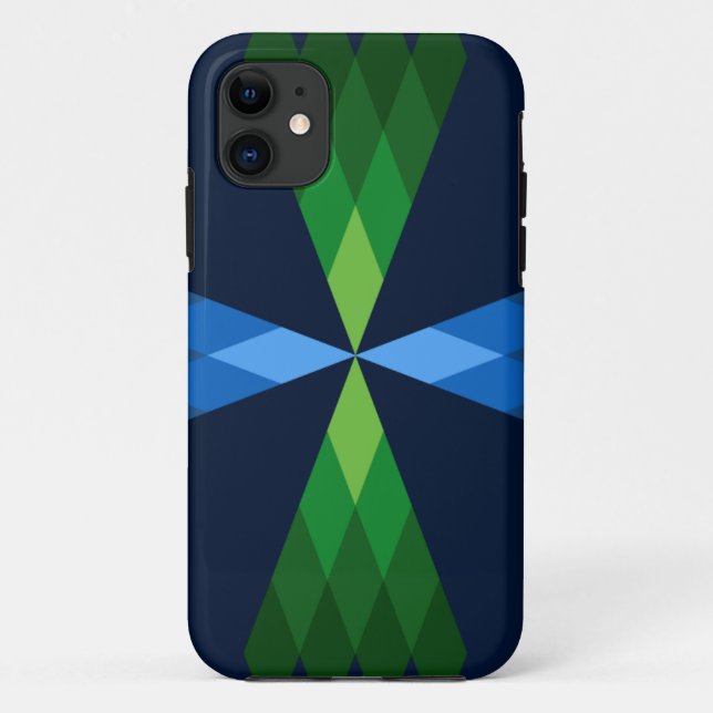 Grüne und blaue Diamanten Case-Mate iPhone Hülle (Rückseite)