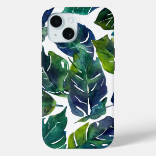 Grüne und blaue Foliage Philodendron Botanical Case-Mate iPhone Hülle