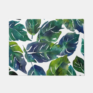 Grüne und blaue Foliage Philodendron Botanical Fußmatte