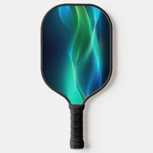 Grüne und blaue, glühende Linien Pickleball Schläger