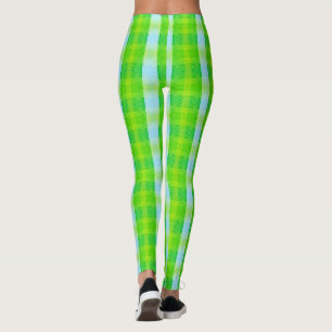 Grüne und blaue moderne Karierte Leggings