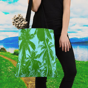 Grüne und blaue Palmenbäume-Design