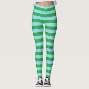 Grüne und blaue Pastellstreifen Leggings