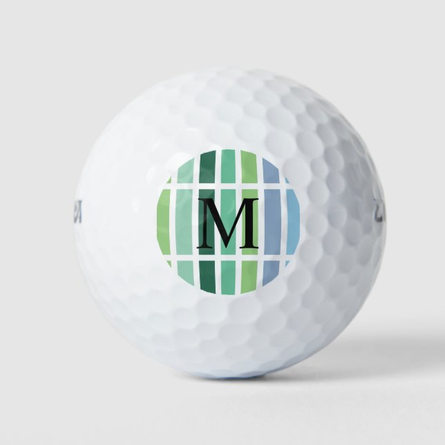 Grüne und blaue Streifen Golfball (Vorderseite)