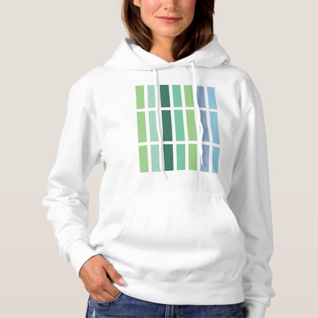Grüne und blaue Streifen Hoodie (Vorderseite)