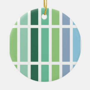 Grüne und blaue Streifen Keramik Ornament