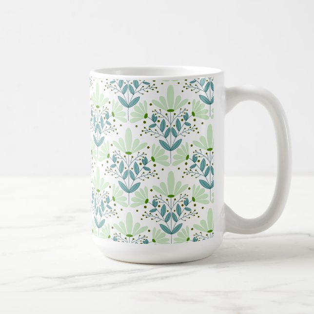 Grüne und blaue Träume blühende Tasse (Rechts)