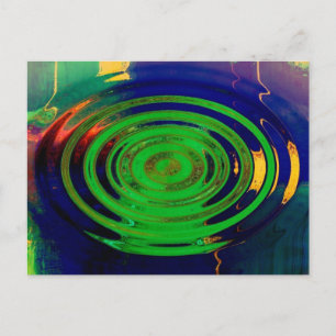 Grüne und blaue zeitgenössische abstrakte Kunst Postkarte