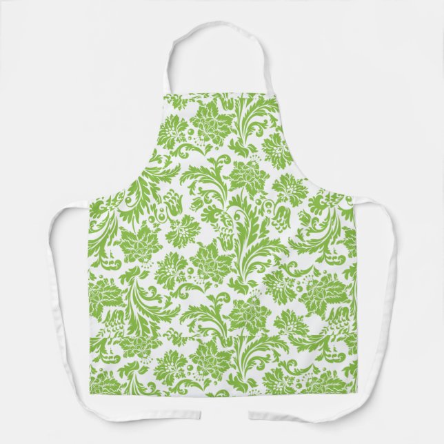Grüne und Blumenmotiv Schürze, groß Schürze (Vorderseite)