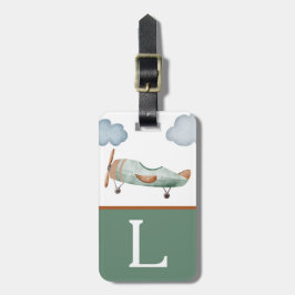 Grüne und braune Farbblockkid Gepäckanhänger