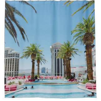 Grüne und braune Palmen Duschvorhang