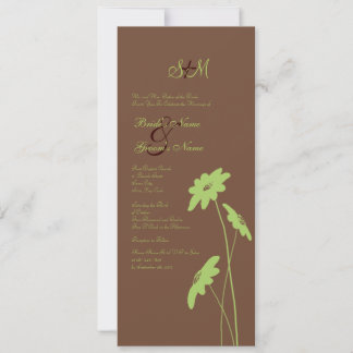 Grüne und braune Wildblumen zum Hochzeitsempfang Einladung
