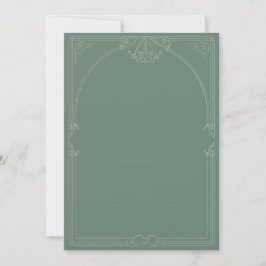 Grüne und cremefarbene Hochzeitseinladung im Art D Einladung