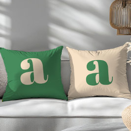 Grüne und cremefarbene Retro, moderne erste Kissen