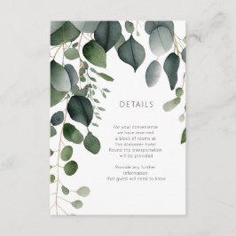 Grüne und Eukalyptus Wedding Details Begleitkarte