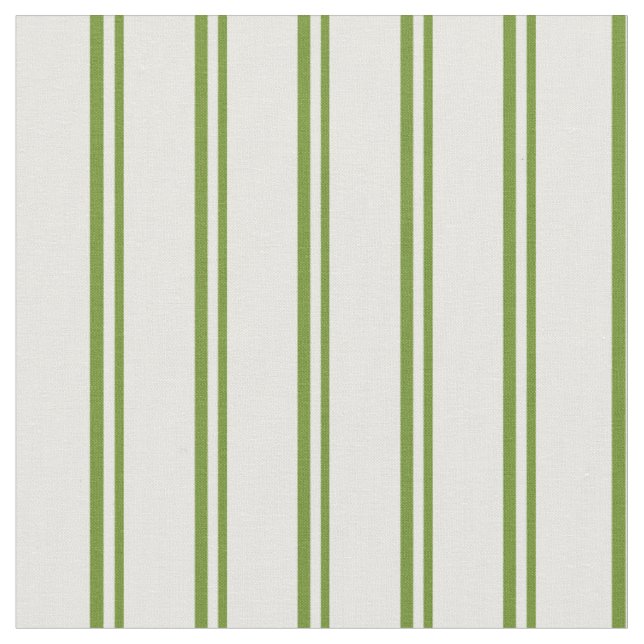 Grüne und feine cremefarbene Linien Stoff (Nahaufnahme)