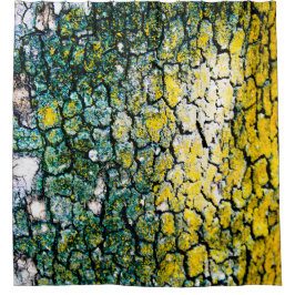 Grüne und gelbe Baumrinde Duschvorhang