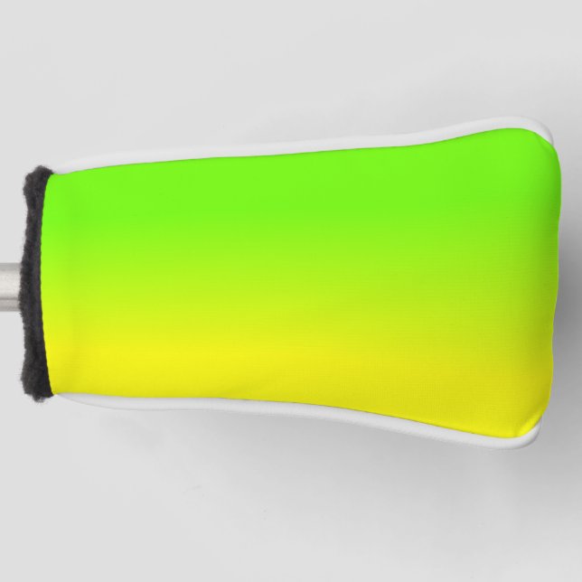 Grüne und gelbe Ombré Schatten-Neonneonfarbe Golf Headcover (Vorderseite)