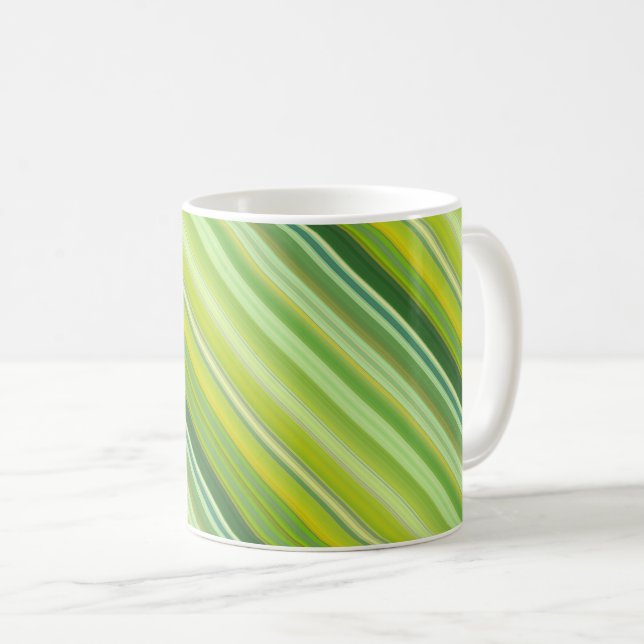 Grüne und gelbe Streifen Kaffeetasse (VorderseiteRechts)