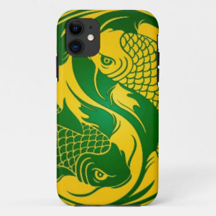 Grüne und gelbe Yin Yang Koi Fische Case-Mate iPhone Hülle