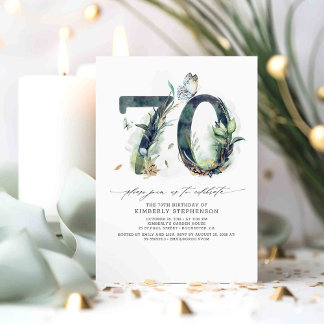 Grüne und Gold 70. Geburtstag Einladung