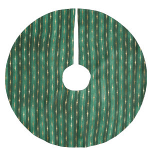 GRÜNE UND GOLD-CHRISTMAS-STREIFEN POLYESTER WEIHNACHTSBAUMDECKE