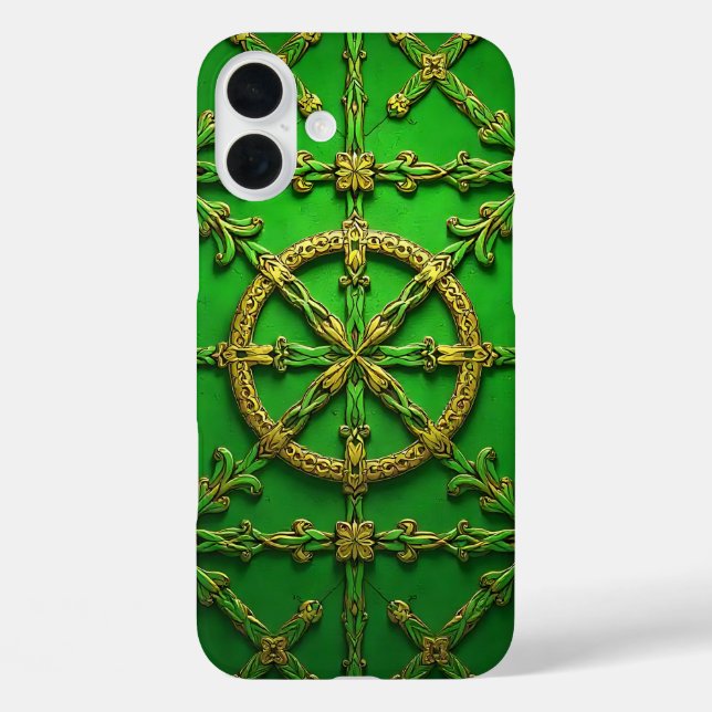 GRÜNE UND GOLD IRISH CELTIC-KLEEBLATT Case-Mate iPhone HÜLLE (Rückseite)