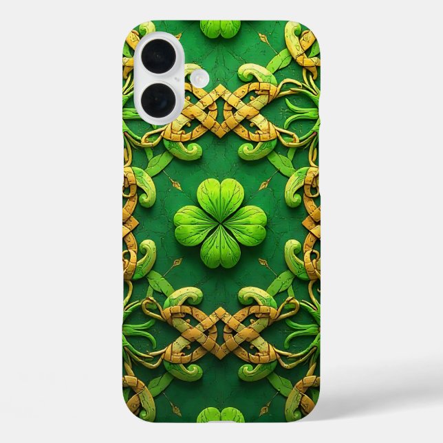 GRÜNE UND GOLD IRISH CELTIC-KLEEBLATT Case-Mate iPhone HÜLLE (Rückseite)