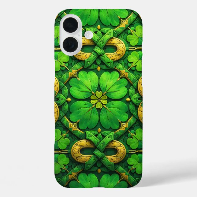 GRÜNE UND GOLD IRISH CELTIC-KLEEBLATT Case-Mate iPhone HÜLLE (Rückseite)