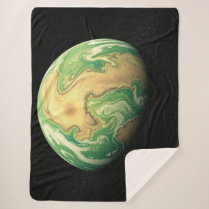 Grüne und goldbraune Planeten Sherpadecke