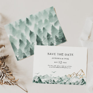 Grüne und goldene Berge Save the Date horizontal