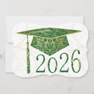 Grüne und goldene Blumenkappe 2026 Karte