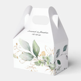 Grüne und goldene Botanische Hochzeit Geschenkschachtel
