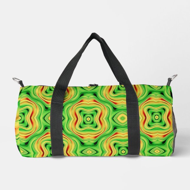 grüne und goldene Chromwellen Duffle Bag (Vorderseite)