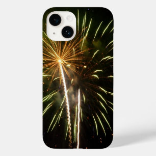 Grüne und goldene Feuerwerks-Feier zum Urlaub Case-Mate iPhone 14 Hülle