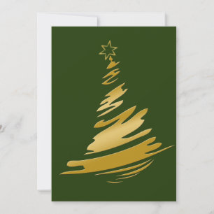 Grüne und goldene Geschäftliche Weihnachtsgrüße Feiertagskarte