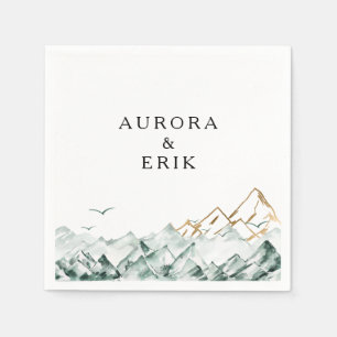 Grüne und goldene Hochzeit von Napkins Serviette