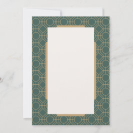 Grüne und goldene Hochzeitseinladung im Art Deco S Einladung