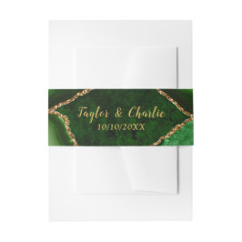 Grüne und goldene Marmorhochzeit Einladungsbanderole