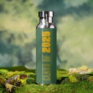 Grüne und goldene Schulfarben Abschlussjahr Trinkflasche