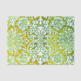 Grüne und goldfarbene Holzbäume Seidenpapier