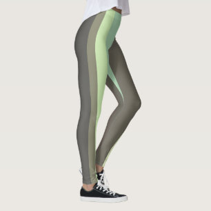 grüne und graue Abstrakte Streifen Leggings