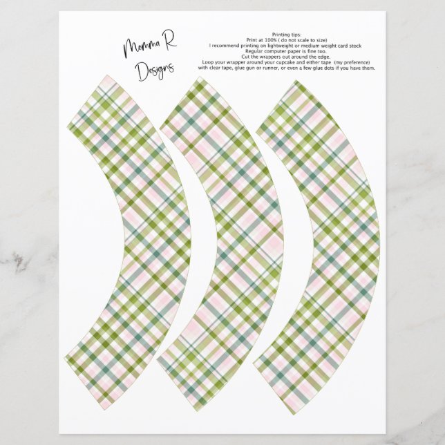 GRÜNE UND KARIERTE KUPFKRAFTWRAPPER (Vorderseite)