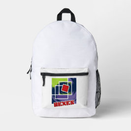 Grüne und Lila Abstrakte Rebellenkneipen mit Hexen Bedruckter Rucksack