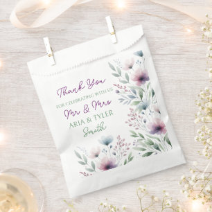 Grüne und Lila botanische Hochzeit Geschenktütchen