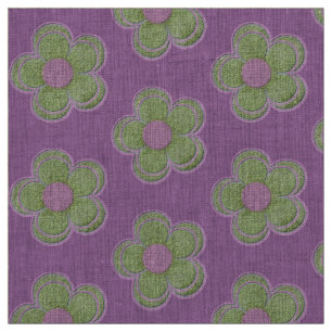 Grüne und Lila große texturierte Blume Stoff